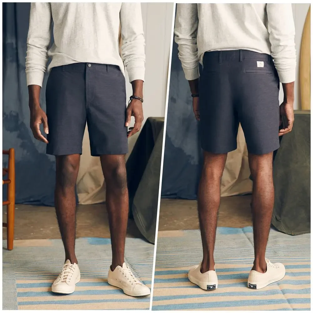 Faherty | Men | All Day Charcoal 7 Inch Flat Front Performance Shorts | Size 38